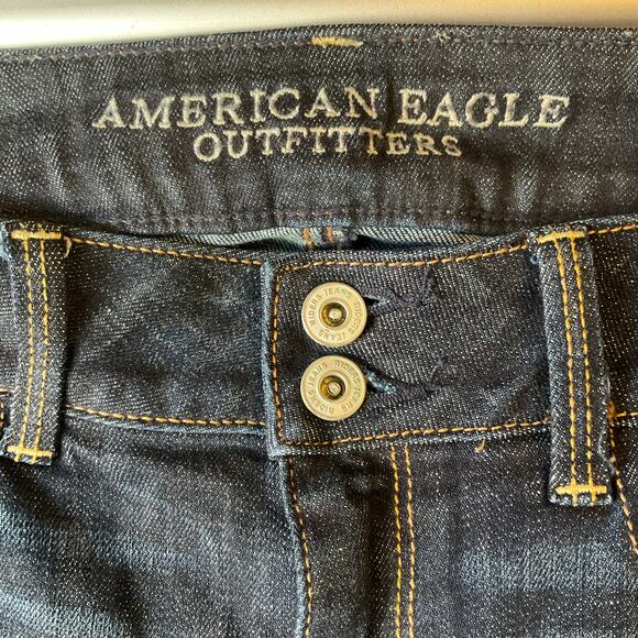 American Eagle Outfitters Women Cropped Jeans size 8 R Blue Mid Rise Stretch - Picture 8 of 11
